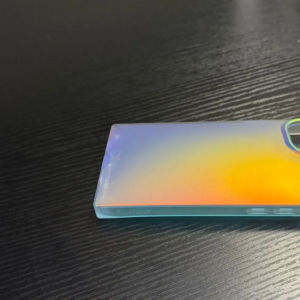 Flaunt Square Iridescent Satin iPhone Case, iPhone 15